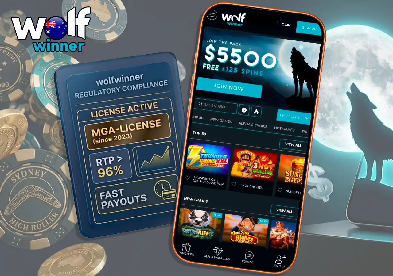 Key facts and quick platform specifications for Wolf Winner online casino Australia.