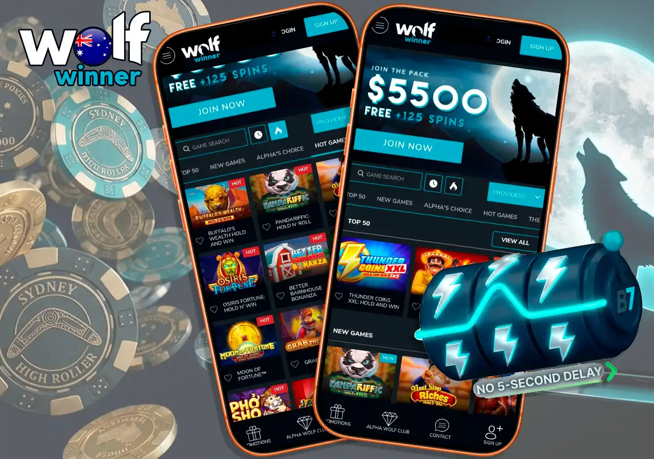 Best Australian online pokies and software providers at Wolf Winner Casino.